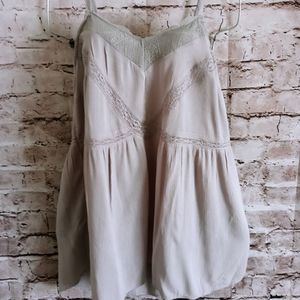TORRID Cami Top Blouse 1 1X NEW With Tag Gray Crochet